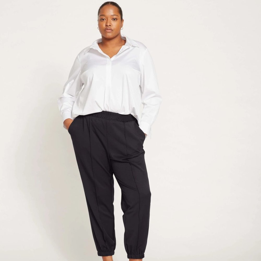 NWT Universal Standard Mock Twill Workwear Pant in Black in S (14-16)